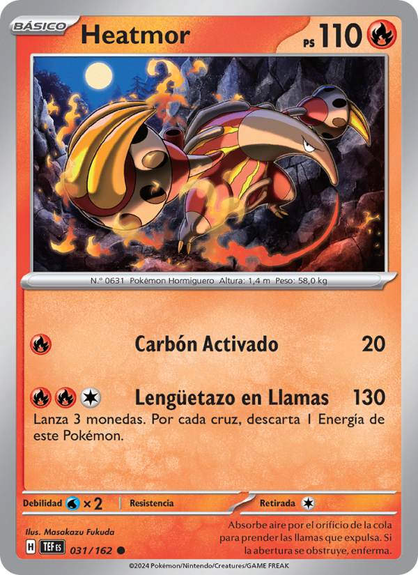 Heatmor 031 — Fuerzas Temporales (Spanish Pokémon TCG card)