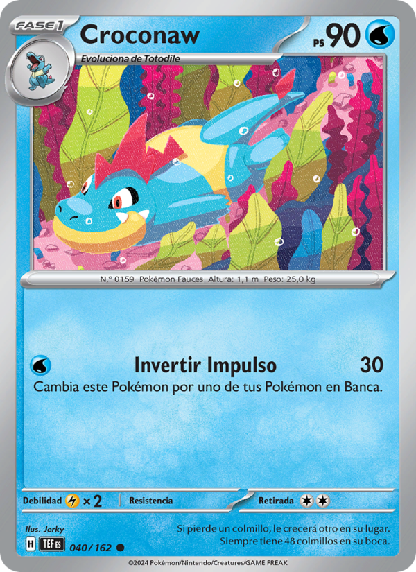 Croconaw 040 — Fuerzas Temporales (Spanish Pokémon TCG card)