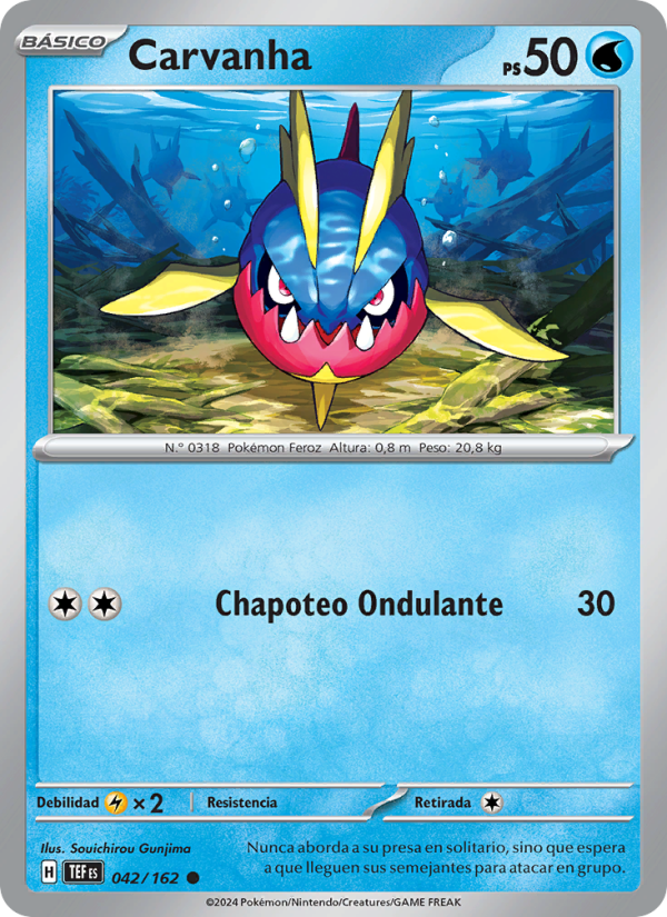 Carvanha 042 — Fuerzas Temporales (Spanish Pokémon TCG card)