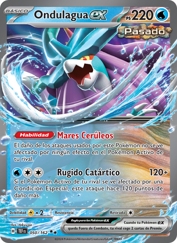 Ondulagua ex 050 — Fuerzas Temporales (Spanish Pokémon TCG card)