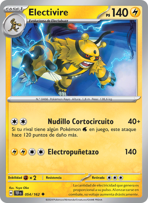 Electivire 054 — Fuerzas Temporales (Spanish Pokémon TCG card)