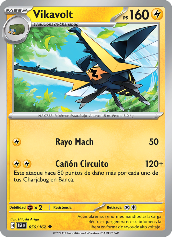 Vikavolt 056 — Fuerzas Temporales (Spanish Pokémon TCG card)