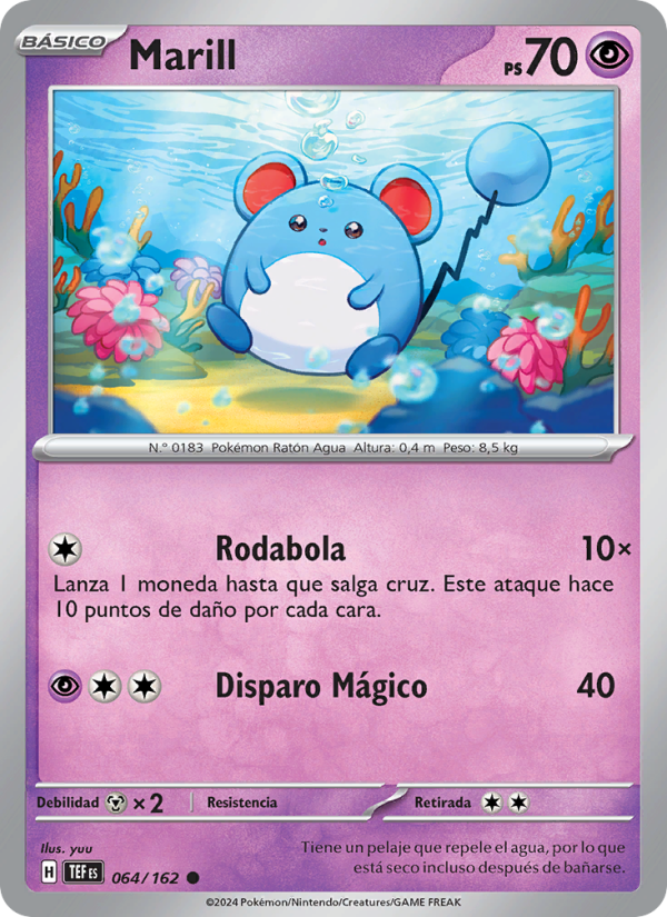 Marill 064 — Fuerzas Temporales (Spanish Pokémon TCG card)