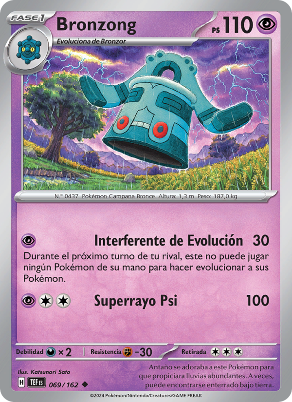 Bronzong 069 — Fuerzas Temporales (Spanish Pokémon TCG card)