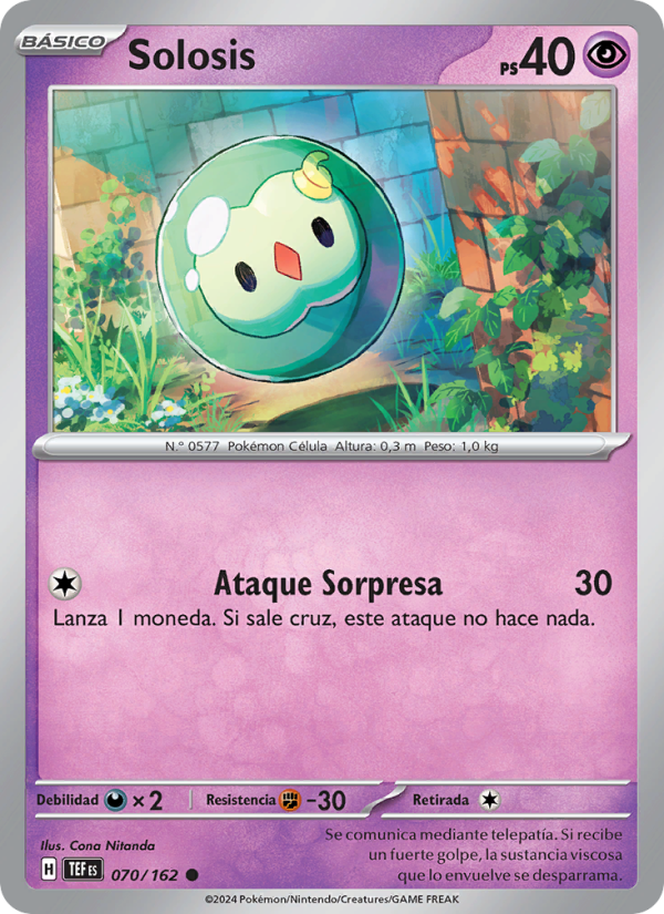 Solosis 070 — Fuerzas Temporales (Spanish Pokémon TCG card)