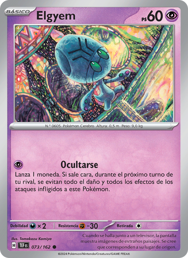 Elgyem 073 — Fuerzas Temporales (Spanish Pokémon TCG card)