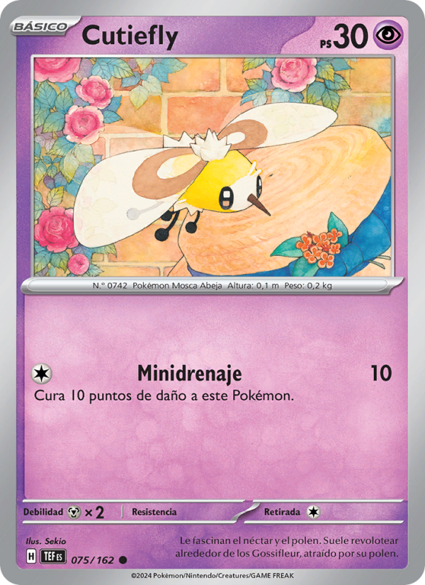 Cutiefly 075 — Fuerzas Temporales (Spanish Pokémon TCG card)
