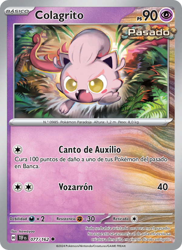 Colagrito 077 — Fuerzas Temporales (Spanish Pokémon TCG card)