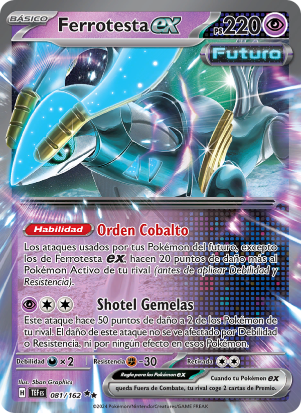 Ferrotesta ex 081 — Fuerzas Temporales (Spanish Pokémon TCG card)