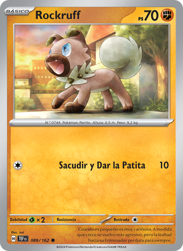 Rockruff 089 — Fuerzas Temporales (Spanish Pokémon TCG card)