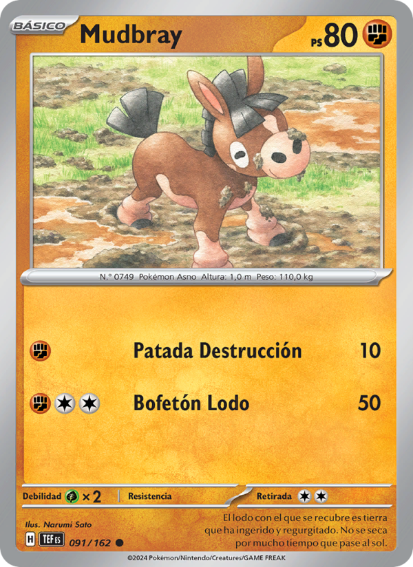 Mudbray 091 — Fuerzas Temporales (Spanish Pokémon TCG card)