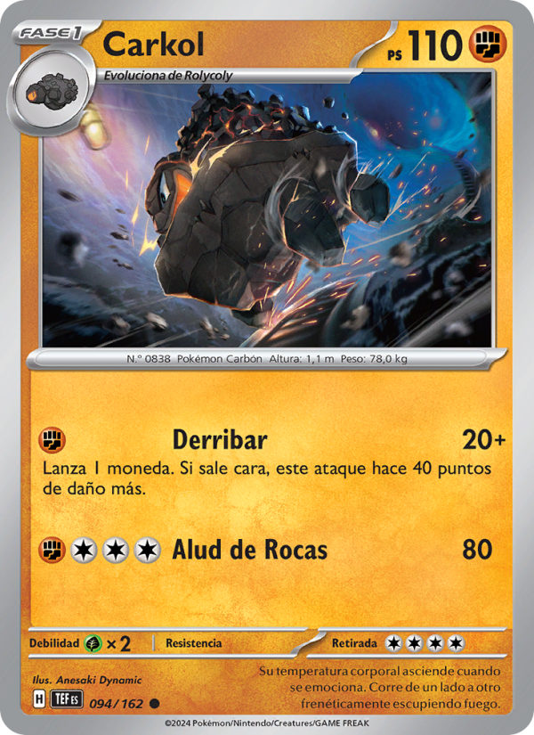 Carkol 094 — Fuerzas Temporales (Spanish Pokémon TCG card)
