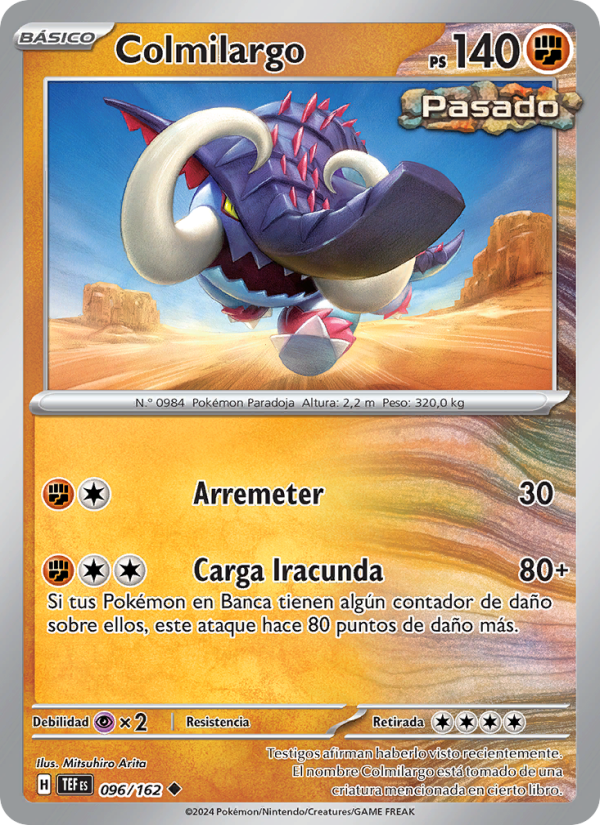 Colmilargo 096 — Fuerzas Temporales (Spanish Pokémon TCG card)