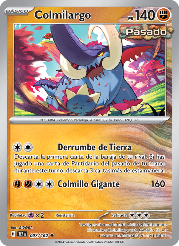 Colmilargo 097 — Fuerzas Temporales (Spanish Pokémon TCG card)