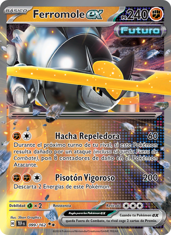 Ferromole ex 099 — Fuerzas Temporales (Spanish Pokémon TCG card)