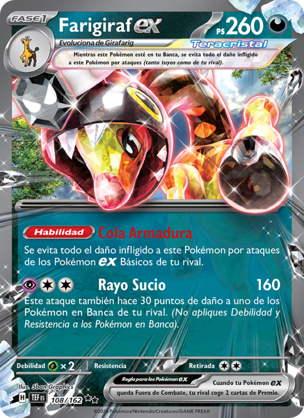 Farigiraf ex 108 — Fuerzas Temporales (Spanish Pokémon TCG card)