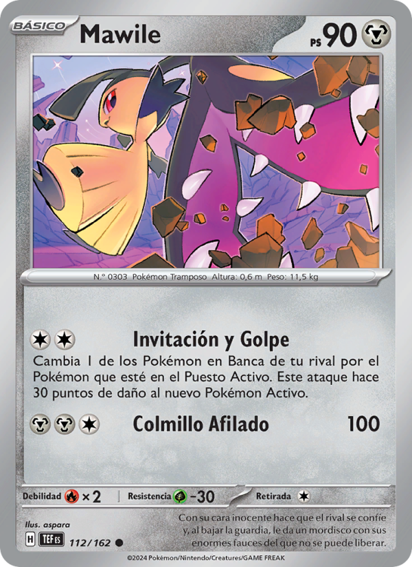 Mawile 112 — Fuerzas Temporales (Spanish Pokémon TCG card)