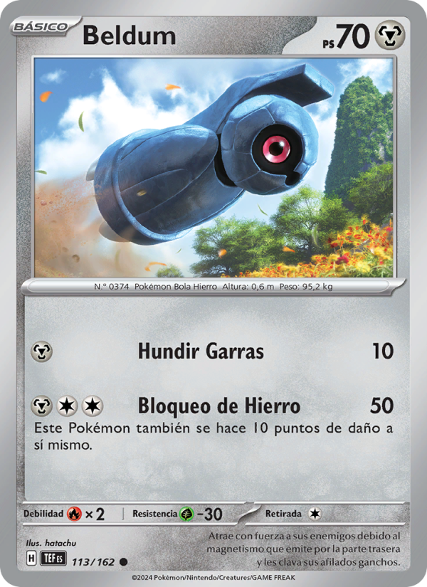 Beldum 113 — Fuerzas Temporales (Spanish Pokémon TCG card)