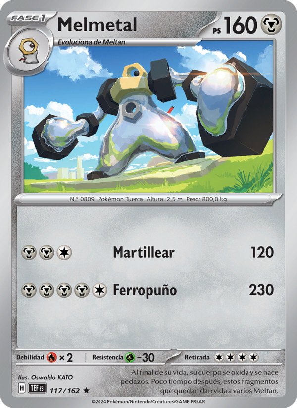 Melmetal 117 — Fuerzas Temporales (Spanish Pokémon TCG card)