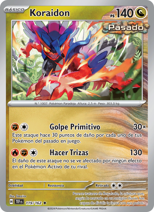 Koraidon 119 — Fuerzas Temporales (Spanish Pokémon TCG card)