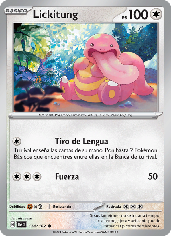 Lickitung 124 — Fuerzas Temporales (Spanish Pokémon TCG card)