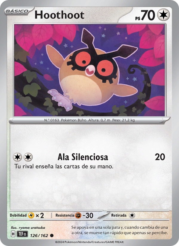 Hoothoot 126 — Fuerzas Temporales (Spanish Pokémon TCG card)
