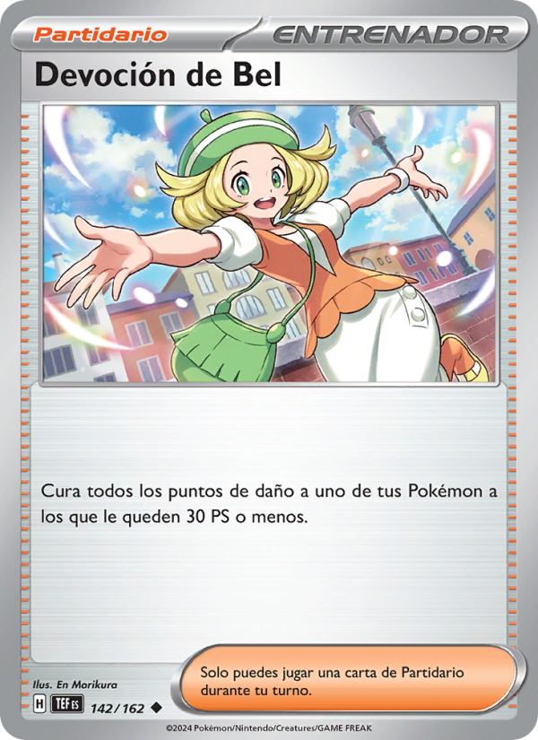 Devoción de Bel 142 — Fuerzas Temporales (Spanish Pokémon TCG card)