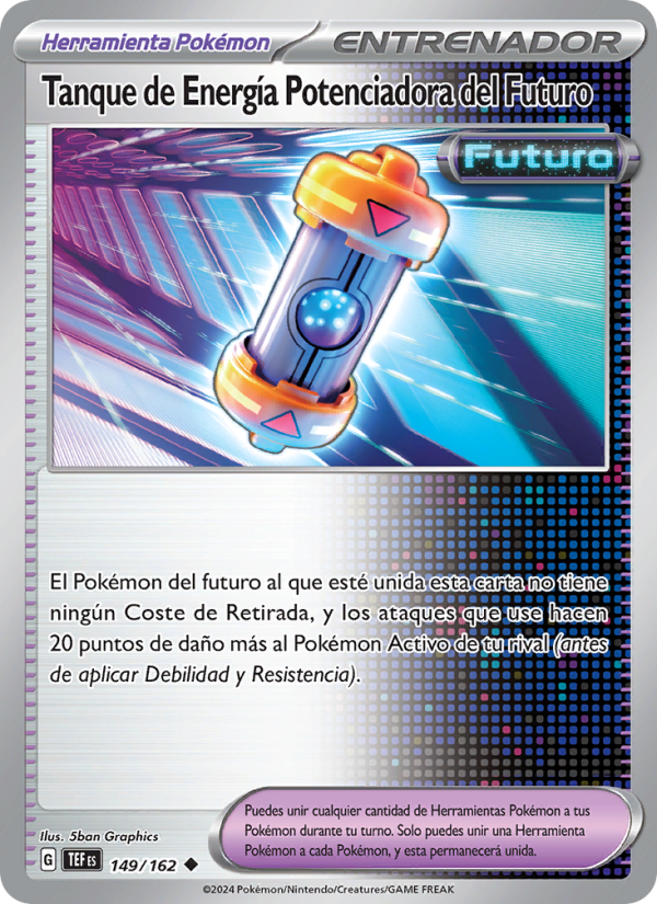 Tanque de Energía Potenciadora del Futuro 149 — Fuerzas Temporales (Spanish Pokémon TCG card)