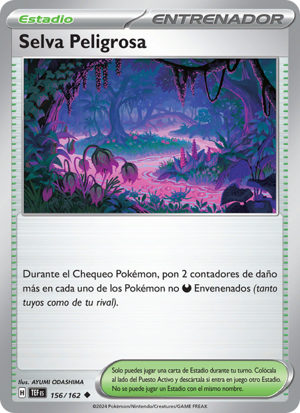 Selva Peligrosa 156 — Fuerzas Temporales (Spanish Pokémon TCG card)