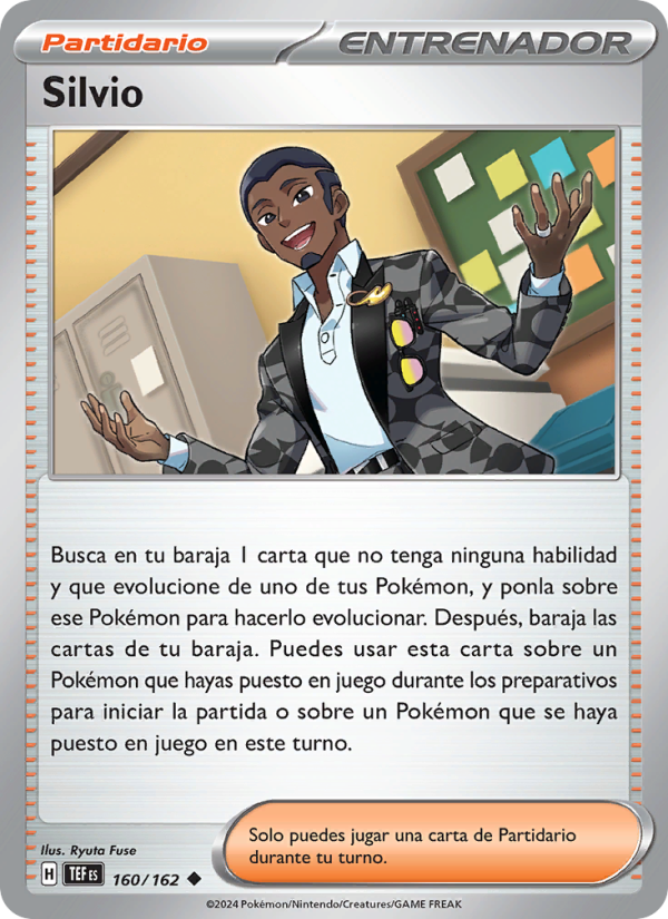 Silvio 160 — Fuerzas Temporales (Spanish Pokémon TCG card)