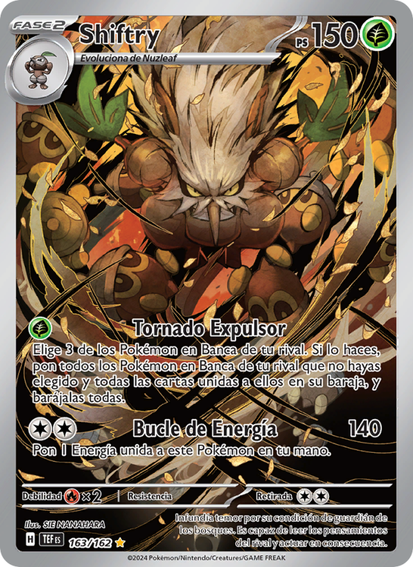 Shiftry 163 — Fuerzas Temporales (Spanish Pokémon TCG card)