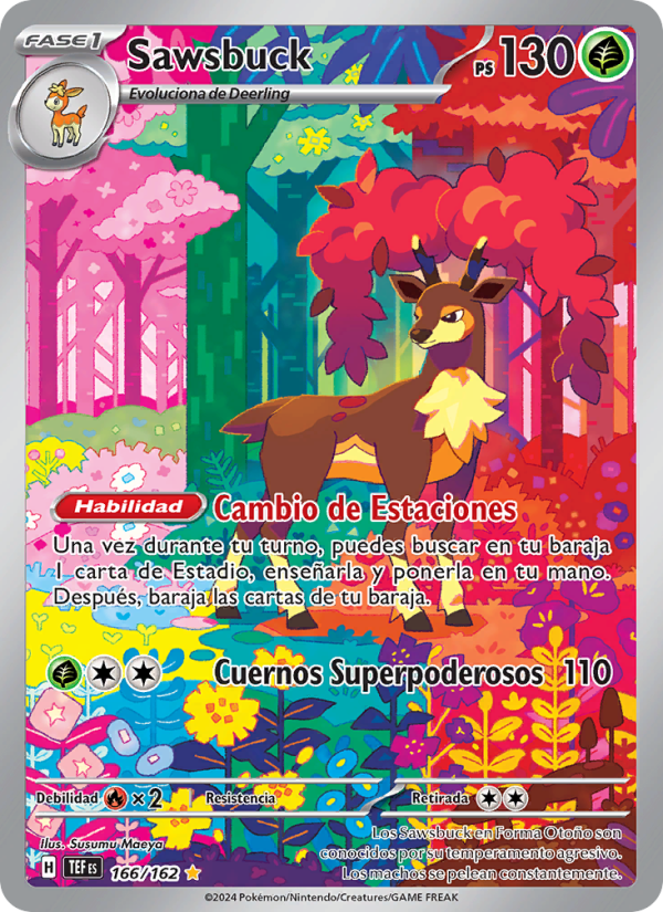 Sawsbuck 166 — Fuerzas Temporales (Spanish Pokémon TCG card)