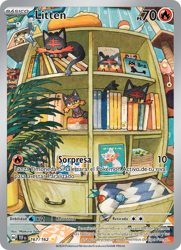 Litten 167 — Fuerzas Temporales (Spanish Pokémon TCG card)