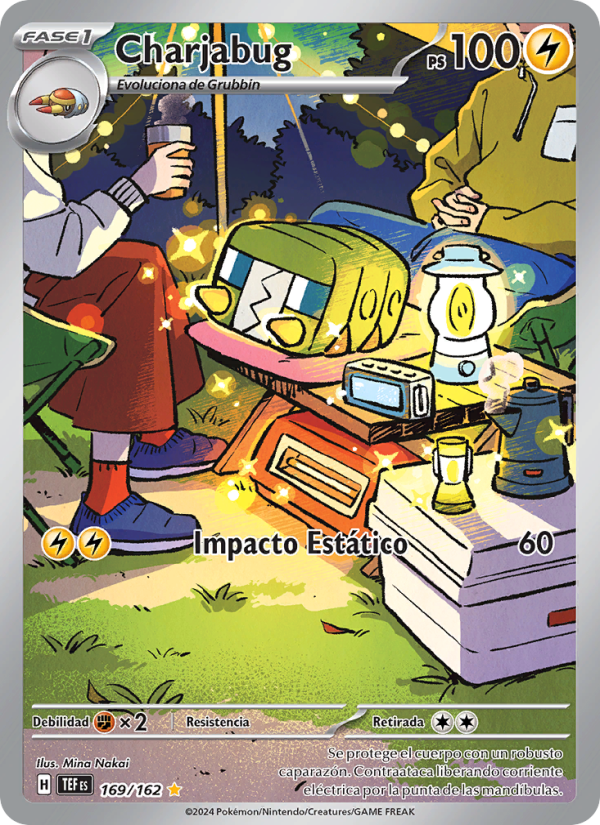 Charjabug 169 — Fuerzas Temporales (Spanish Pokémon TCG card)