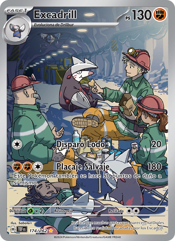 Excadrill 174 — Fuerzas Temporales (Spanish Pokémon TCG card)