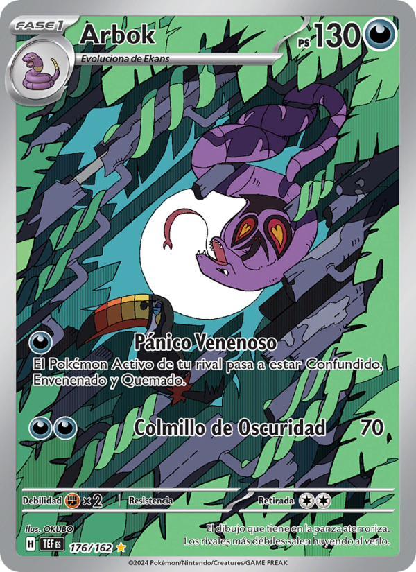 Arbok 176 — Fuerzas Temporales (Spanish Pokémon TCG card)