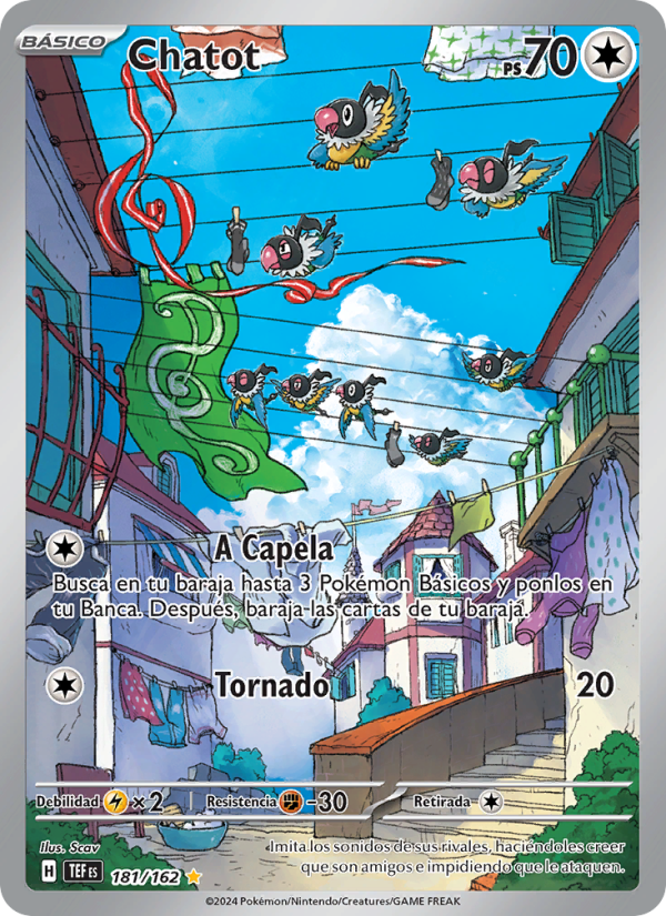 Chatot 181 — Fuerzas Temporales (Spanish Pokémon TCG card)