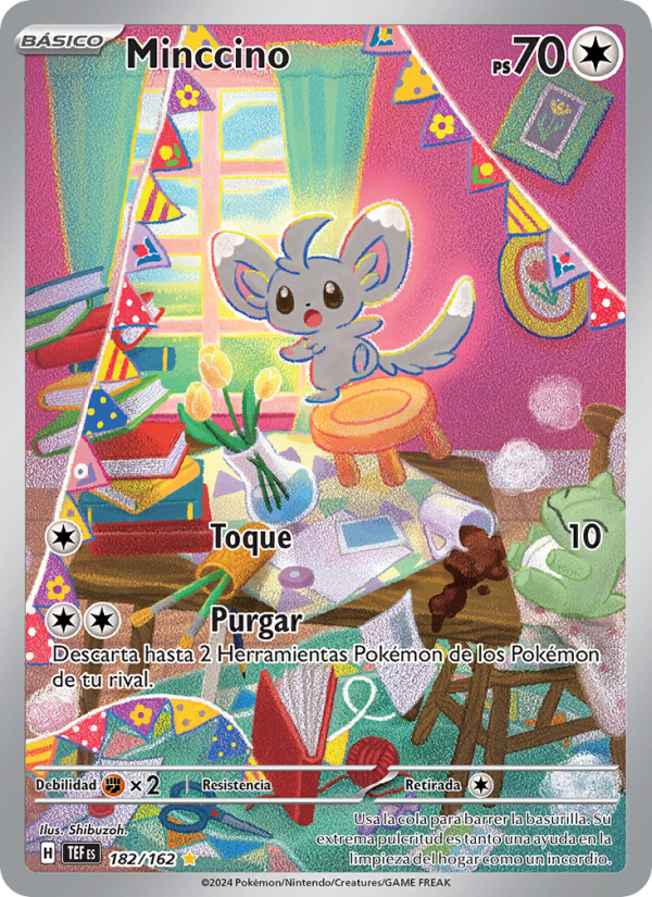 Minccino 182 — Fuerzas Temporales (Spanish Pokémon TCG card)