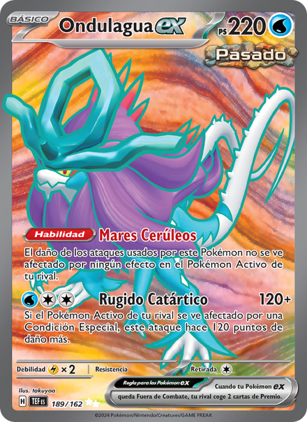 Ondulagua ex 189 — Fuerzas Temporales (Spanish Pokémon TCG card)