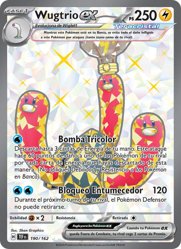 Wugtrio ex 190 — Fuerzas Temporales (Spanish Pokémon TCG card)