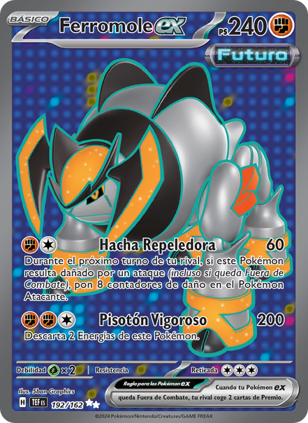 Ferromole ex 192 — Fuerzas Temporales (Spanish Pokémon TCG card)