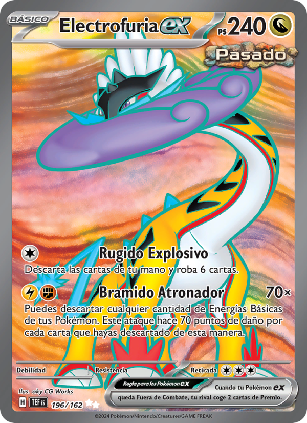 Electrofuria ex 196 — Fuerzas Temporales (Spanish Pokémon TCG card)