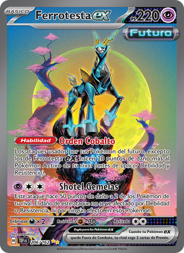 Ferrotesta ex 206 — Fuerzas Temporales (Spanish Pokémon TCG card)