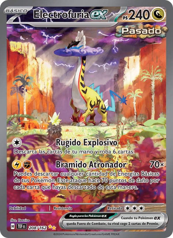 Electrofuria ex 208 — Fuerzas Temporales (Spanish Pokémon TCG card)