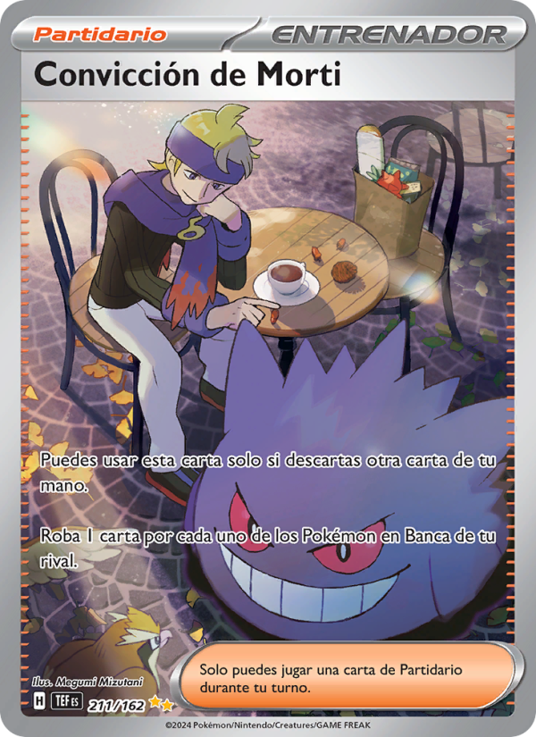 Convicción de Morti 211 — Fuerzas Temporales (Spanish Pokémon TCG card)
