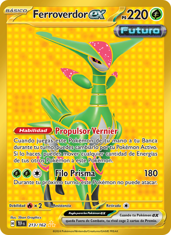 Ferroverdor ex 213 — Fuerzas Temporales (Spanish Pokémon TCG card)
