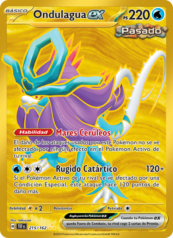 Ondulagua ex 215 — Fuerzas Temporales (Spanish Pokémon TCG card)