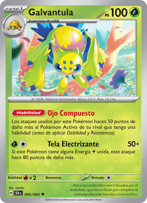 Galvantula 002 — Fabula Sombría (Spanish Pokémon TCG card)