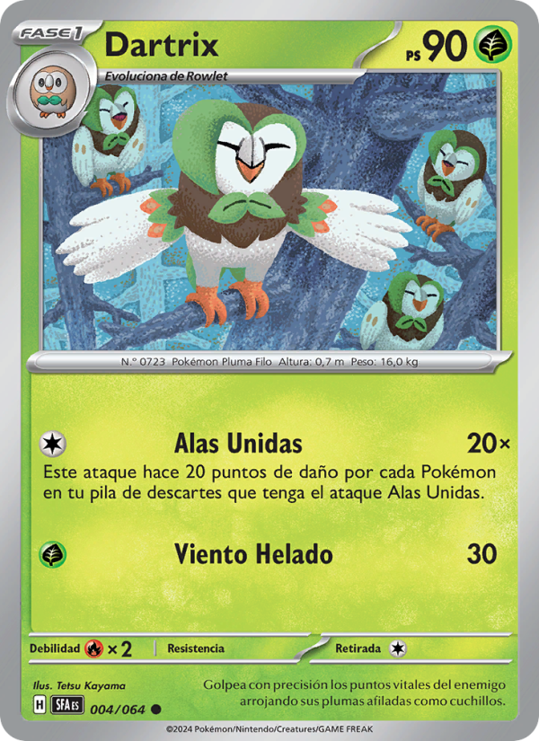 Dartrix 004 — Fabula Sombría (Spanish Pokémon TCG card)