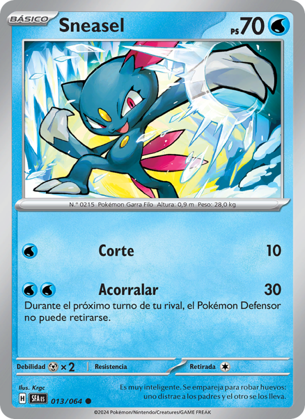 Sneasel 013 — Fabula Sombría (Spanish Pokémon TCG card)
